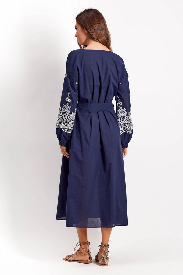 Платье-туника с поясом 921-706 dark blue