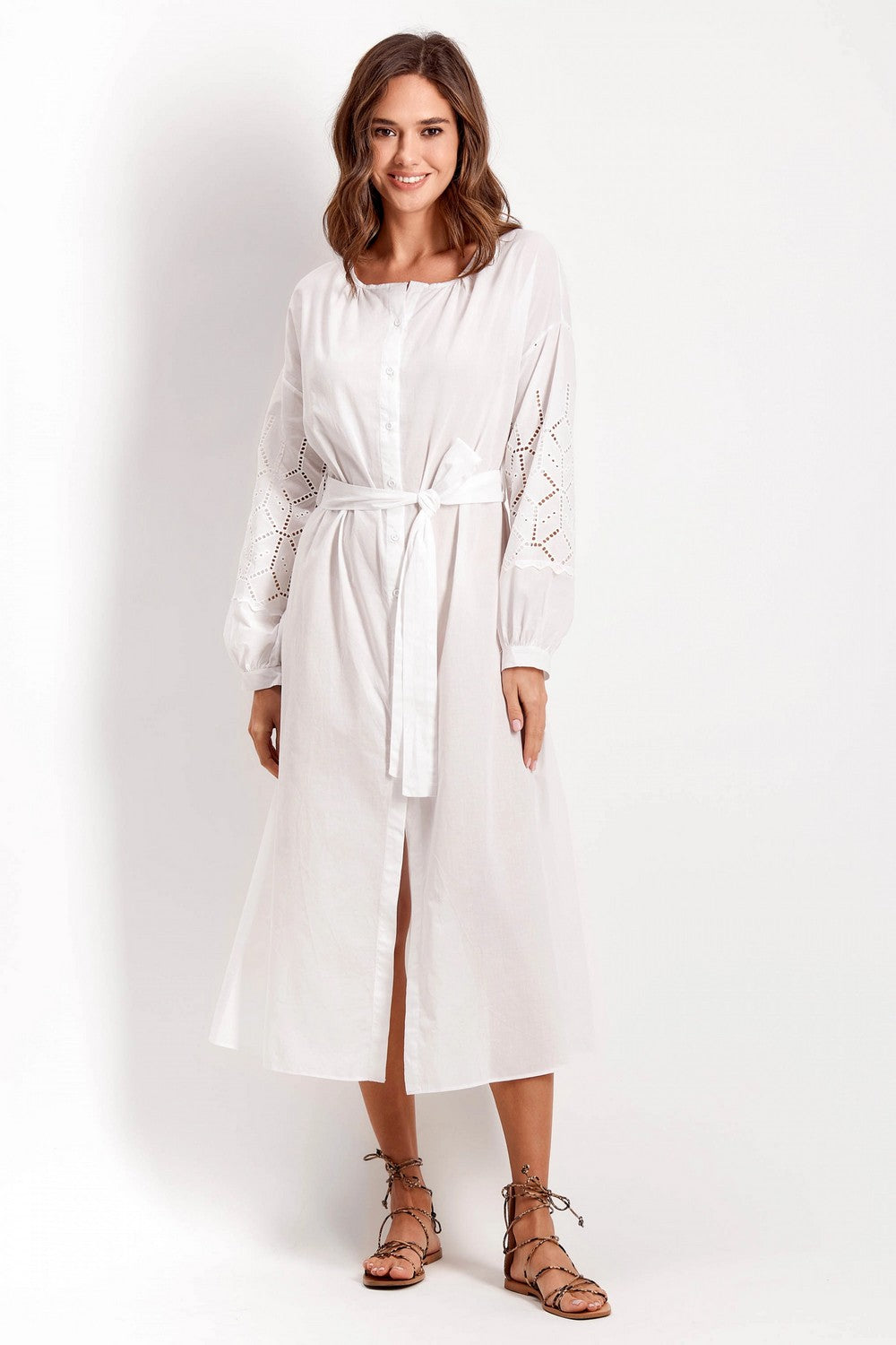 Пляжная туника с поясом 921-716 white