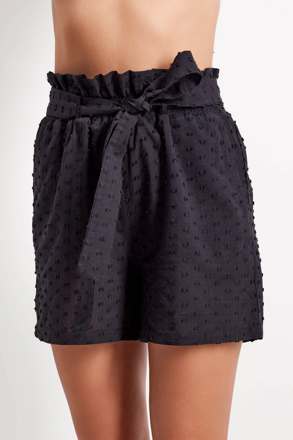 Фактурные шорты с поясом 943-760 black