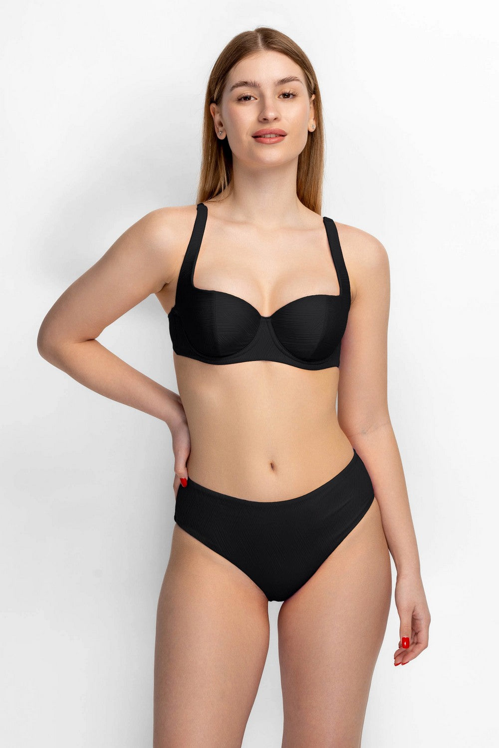 Купальник с бюстгальтером балконет 944-013/944-234 black