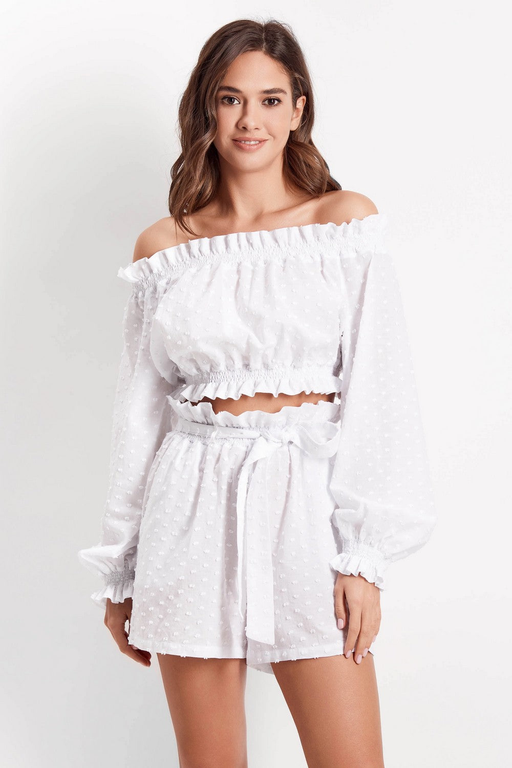 Хлопковый пляжный комплект 944-730 white