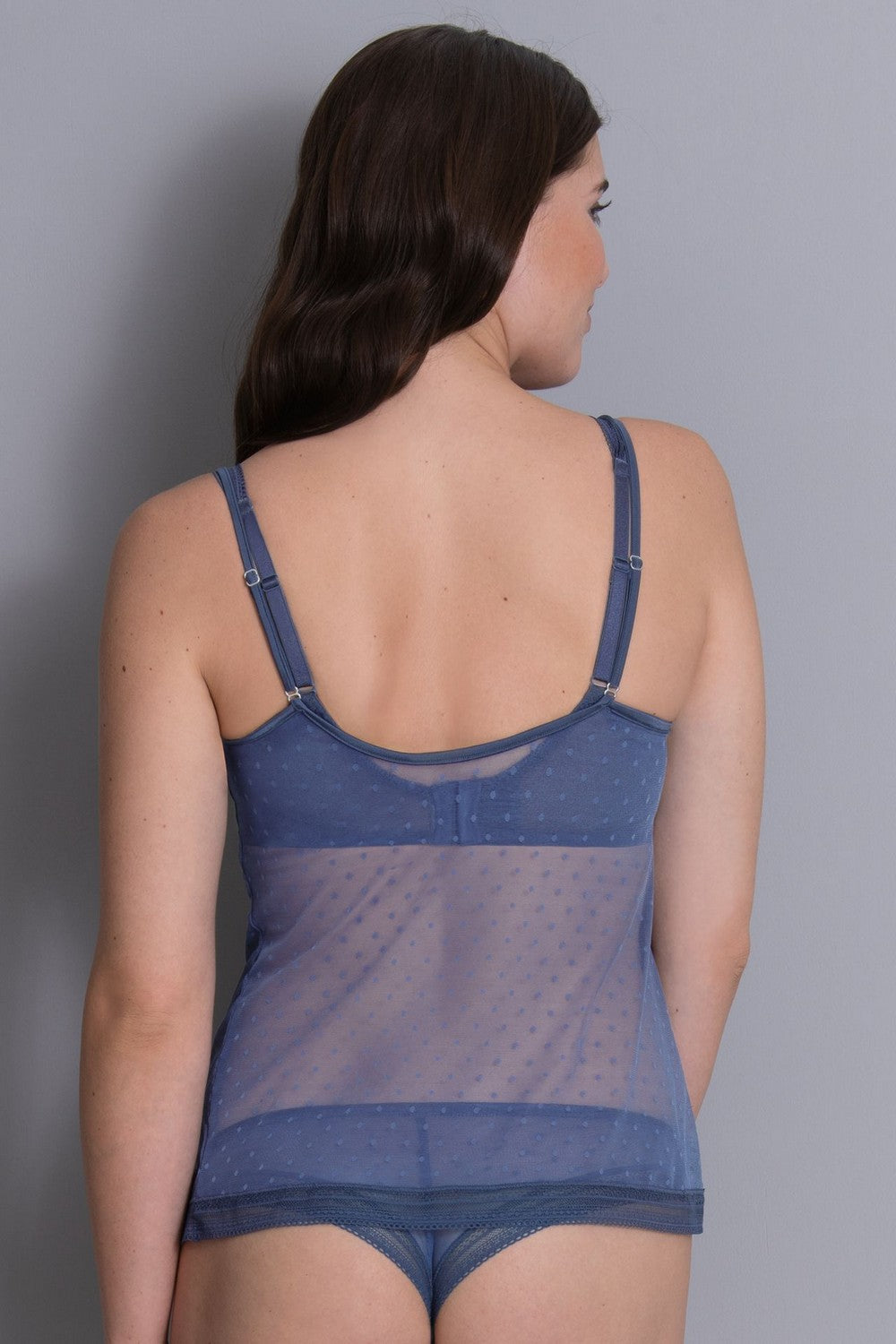 Кружевная майка в горошек 0630 Emily blue