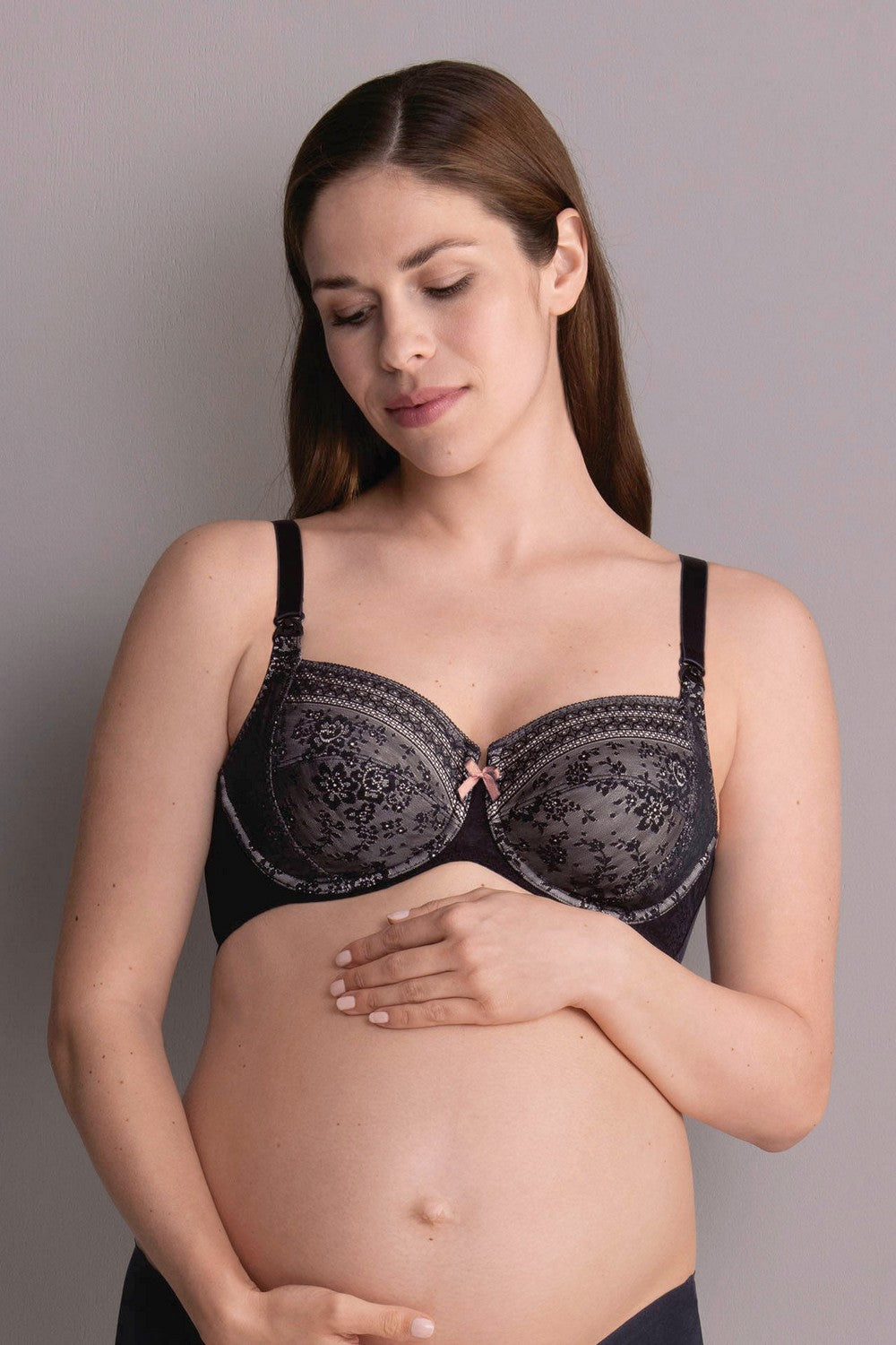 Бюстгальтер для кормления с кружевом 5053 Fleur black