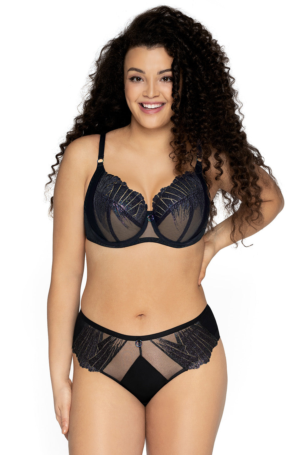 Мягкий бюстгальтер с вышивкой Glam Rock 1951 black