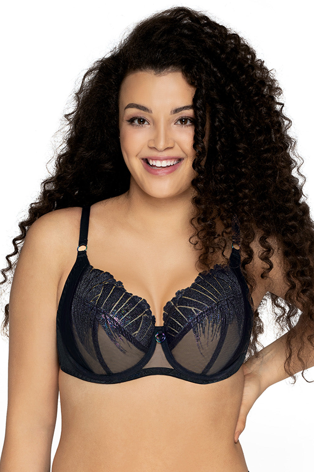 Мягкий бюстгальтер с вышивкой Glam Rock 1951 black