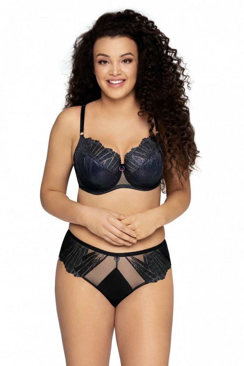 Полудублированный бюстгальтер с кружевом Glam Rock 1950 black