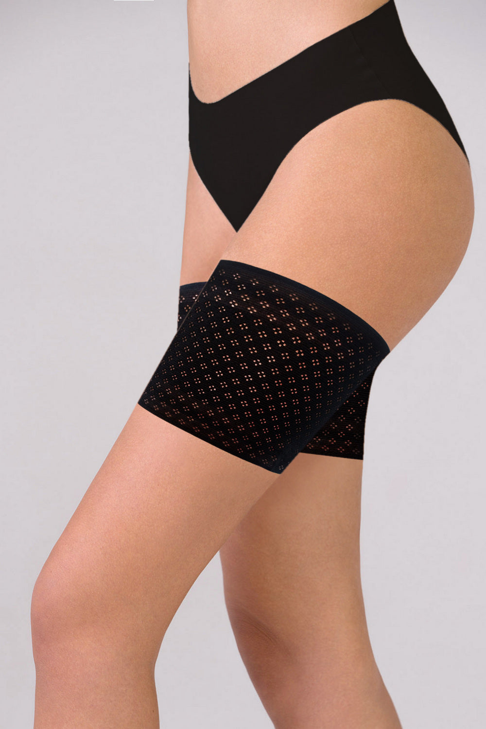 Кружевные бандалетки с узором «ромб» black