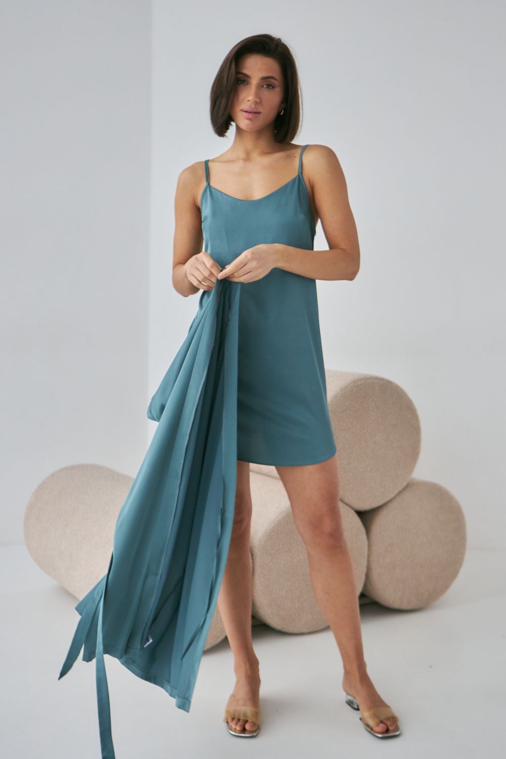 Шелковая ночная сорочка 0167 sea wave