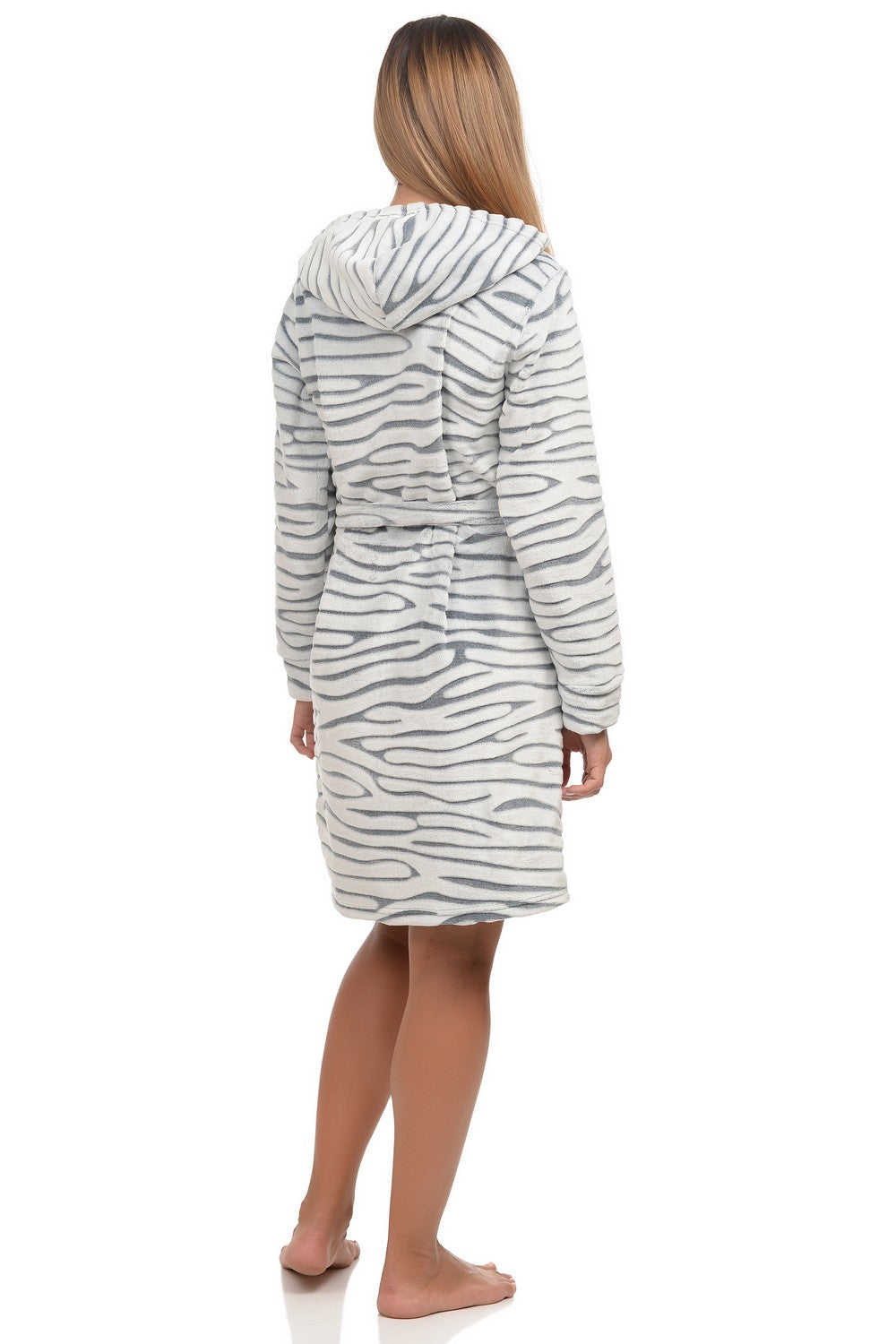 Теплый халат из велсофта 0227 gray chinchilla