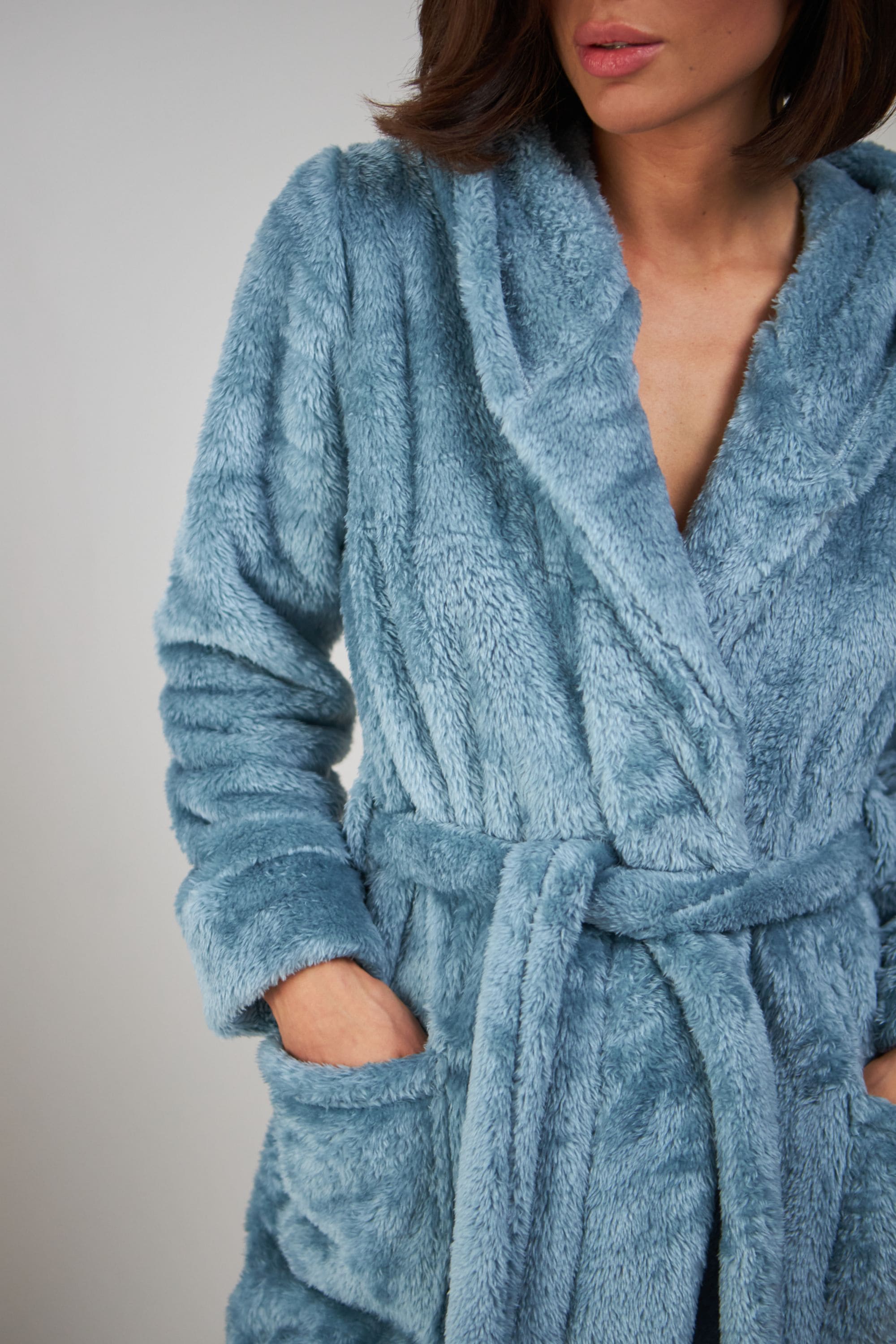 Теплый халат из велсофта 0227 sea wave