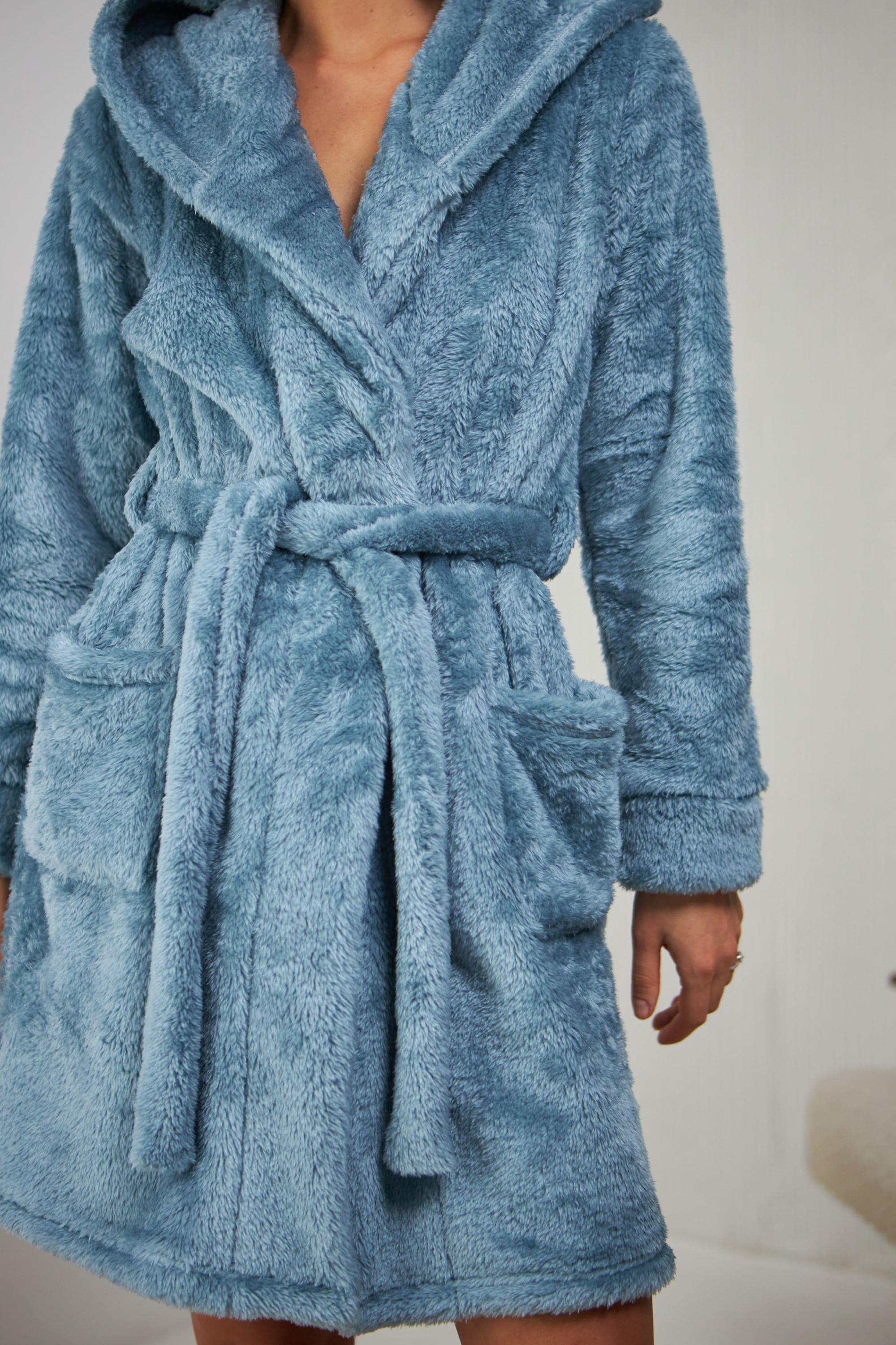 Теплый халат из велсофта 0227 sea wave