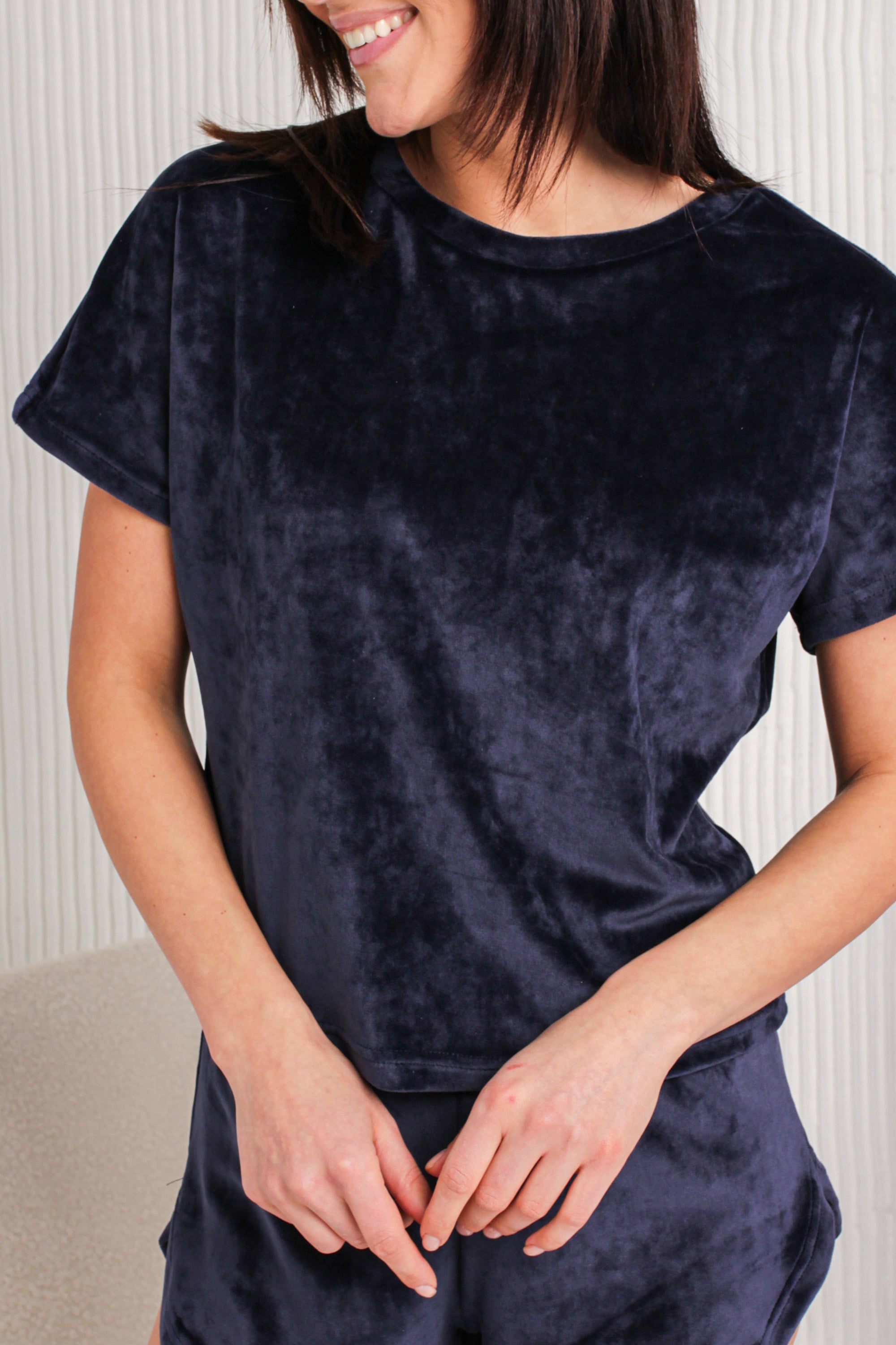 Плюшевая пижама с шортами 0277/278 dark blue