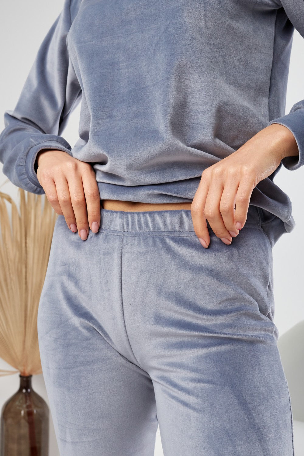 Плюшевый комплект для дома с брюками 0285/289 blue/gray