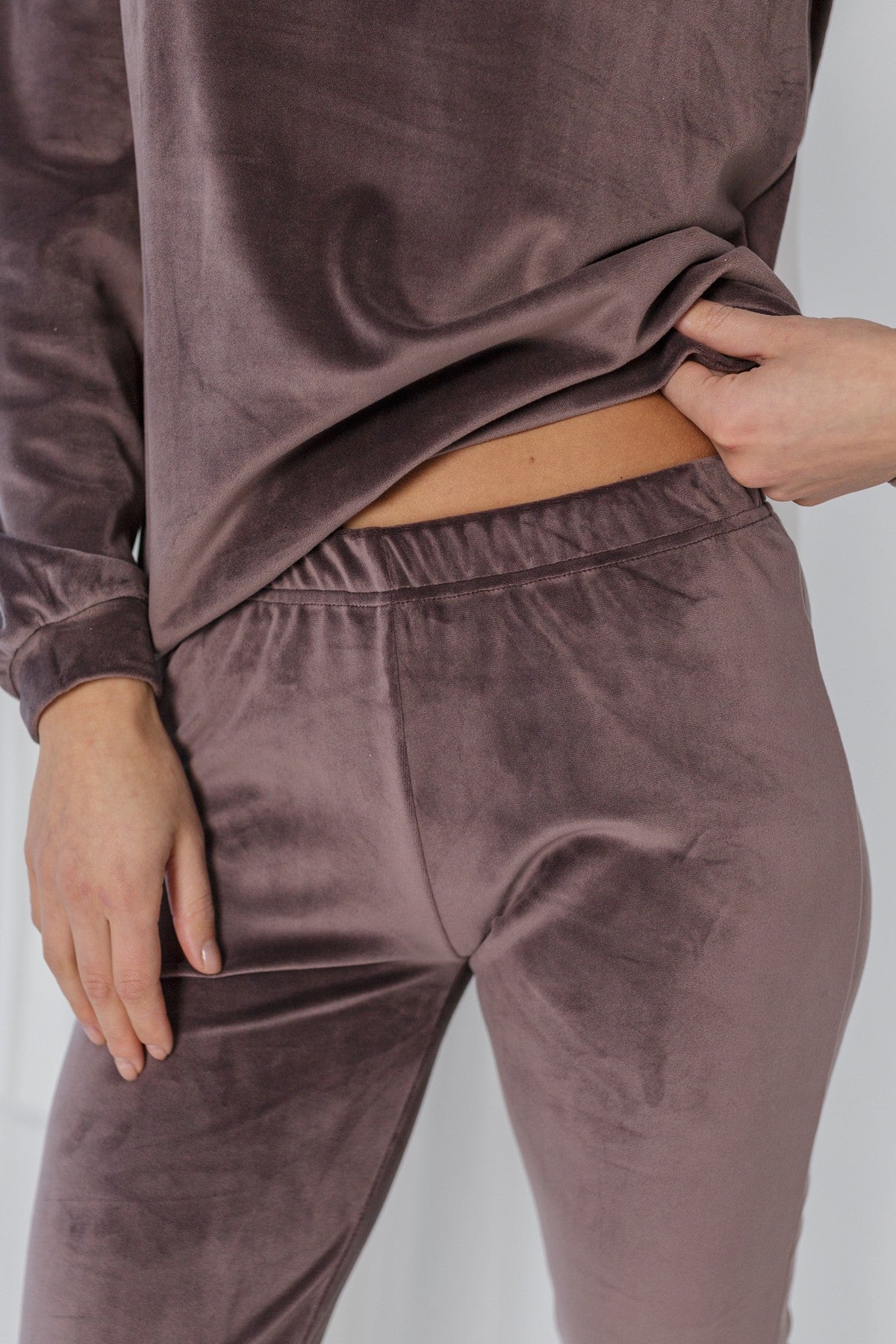 Плюшевый комплект для дома с брюками 0285/289 eggplant