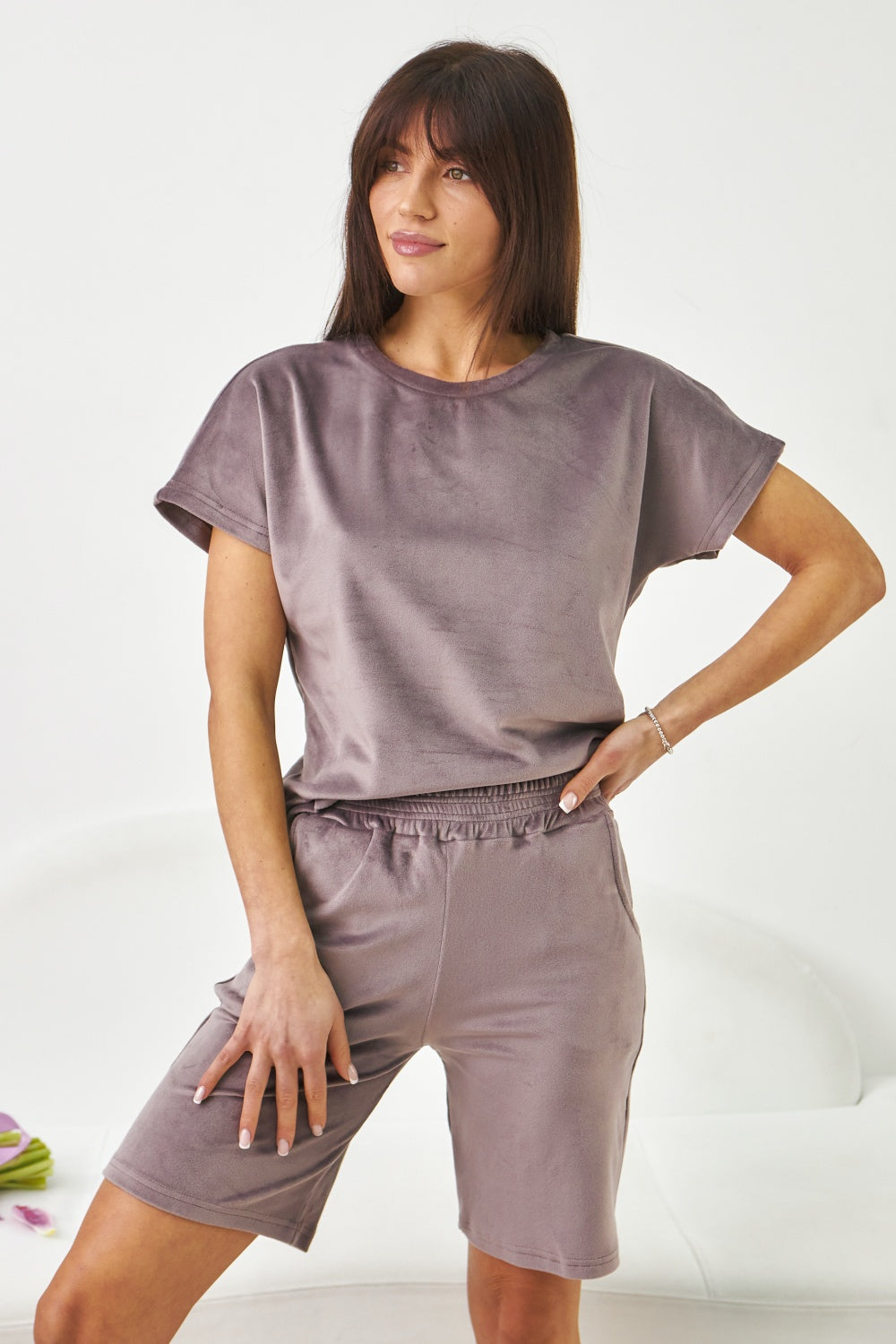 Плюшевый комплект с шортами 0290/291 dark frez