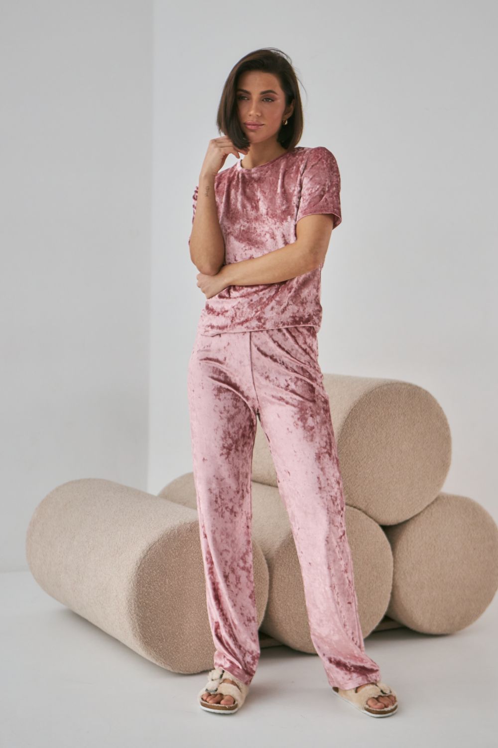 Велюровая пижама с брюками 0292/280 dark rose