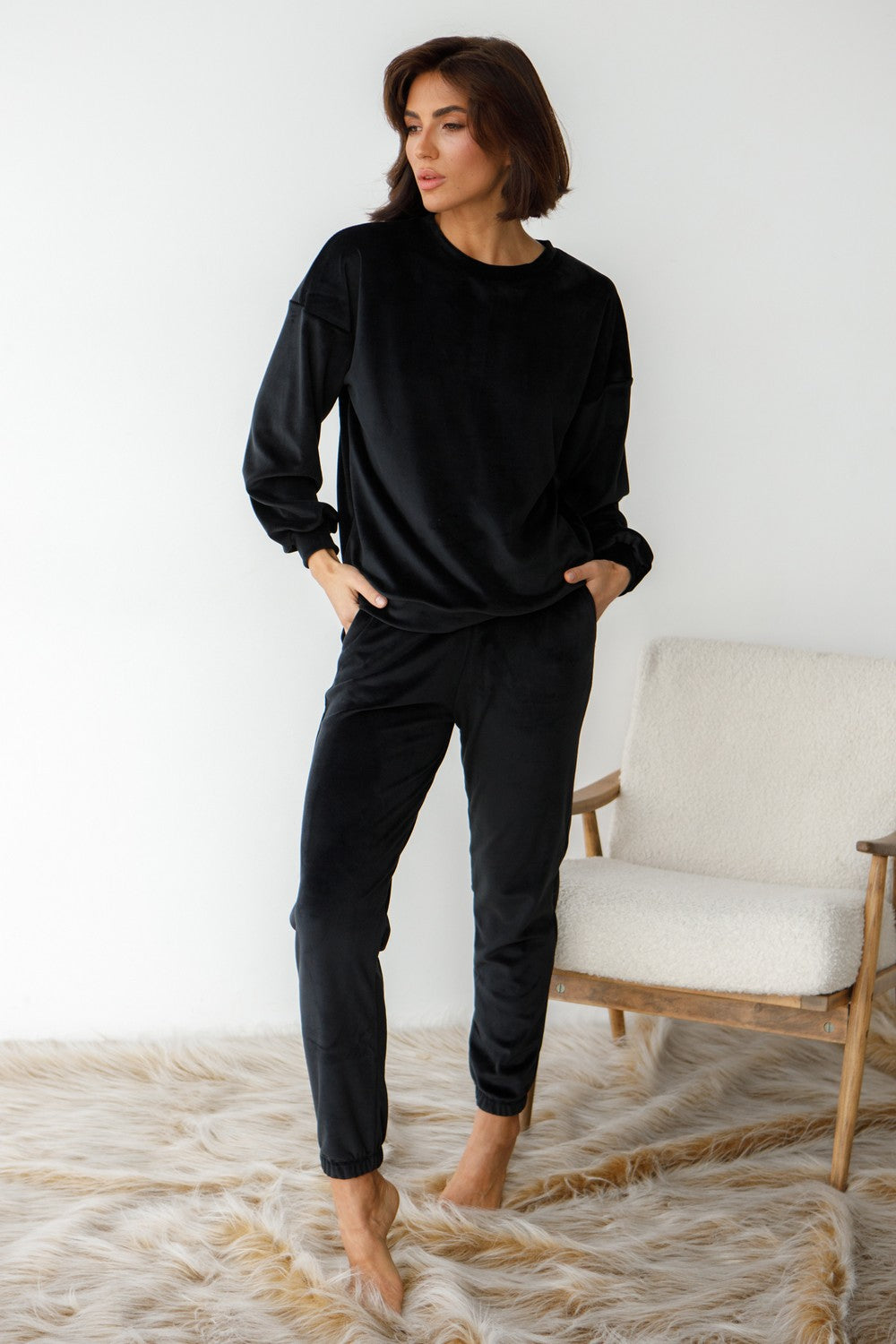 Плюшевый комплект для дома 0332/333 black