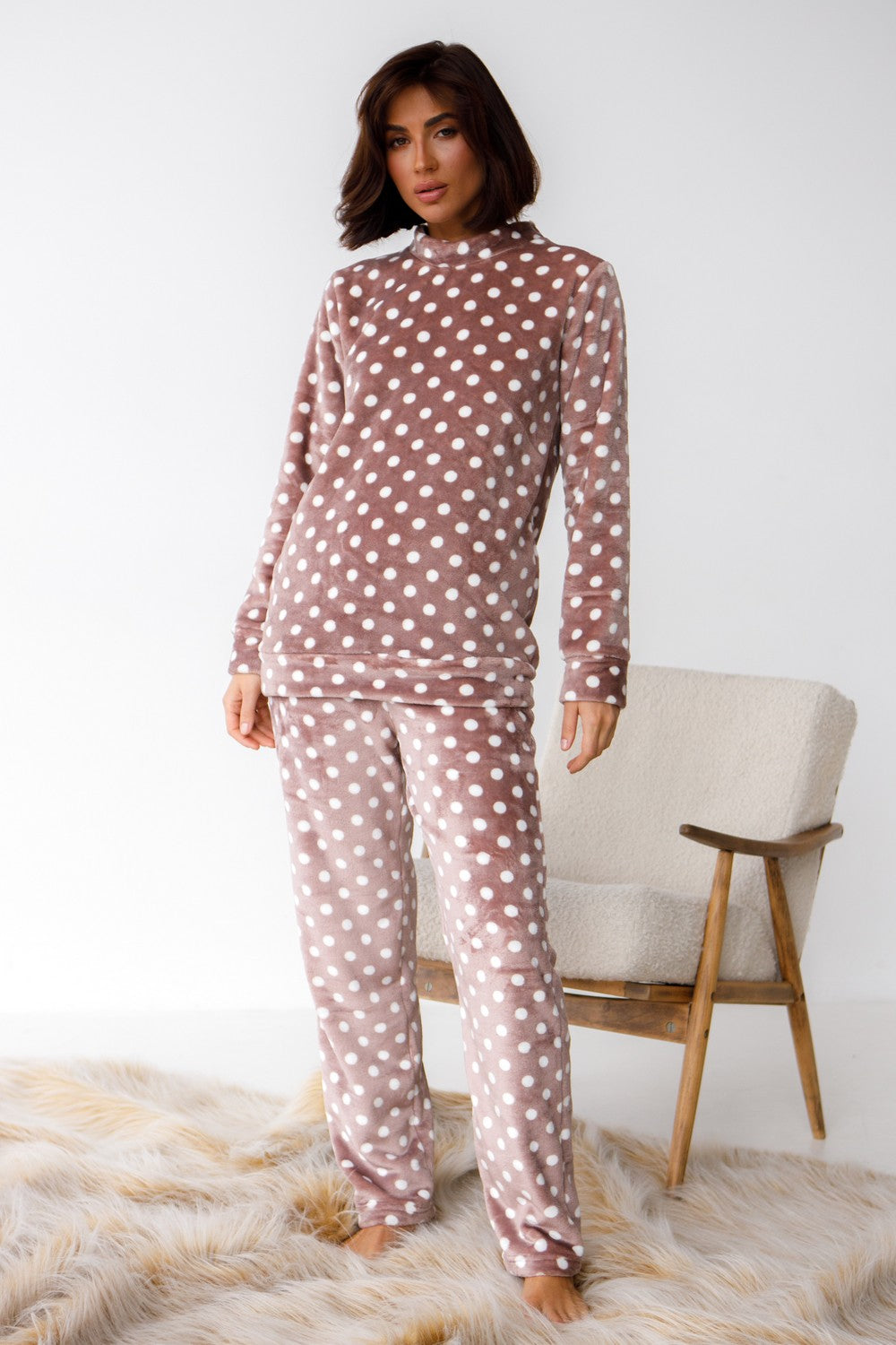 Домашний комплект в горошек 0334/335 cappuccino