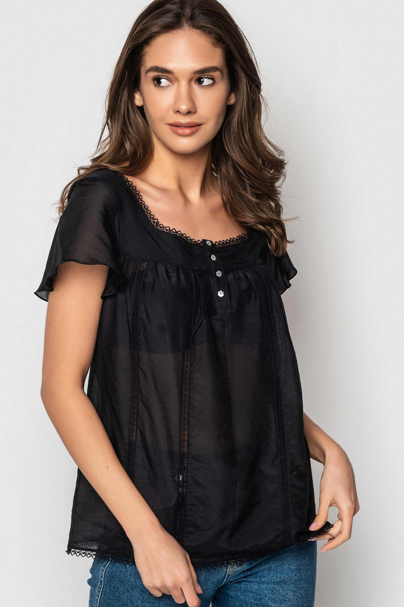 Батистовая блуза 7317-1 black