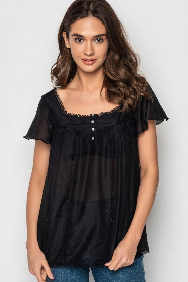 Батистовая блуза 7317-1 black