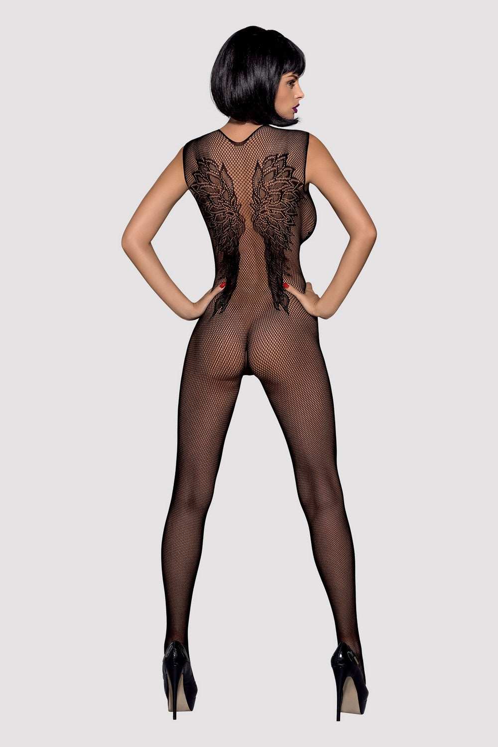 Эротический бодистокинг с узором "крылья" N112