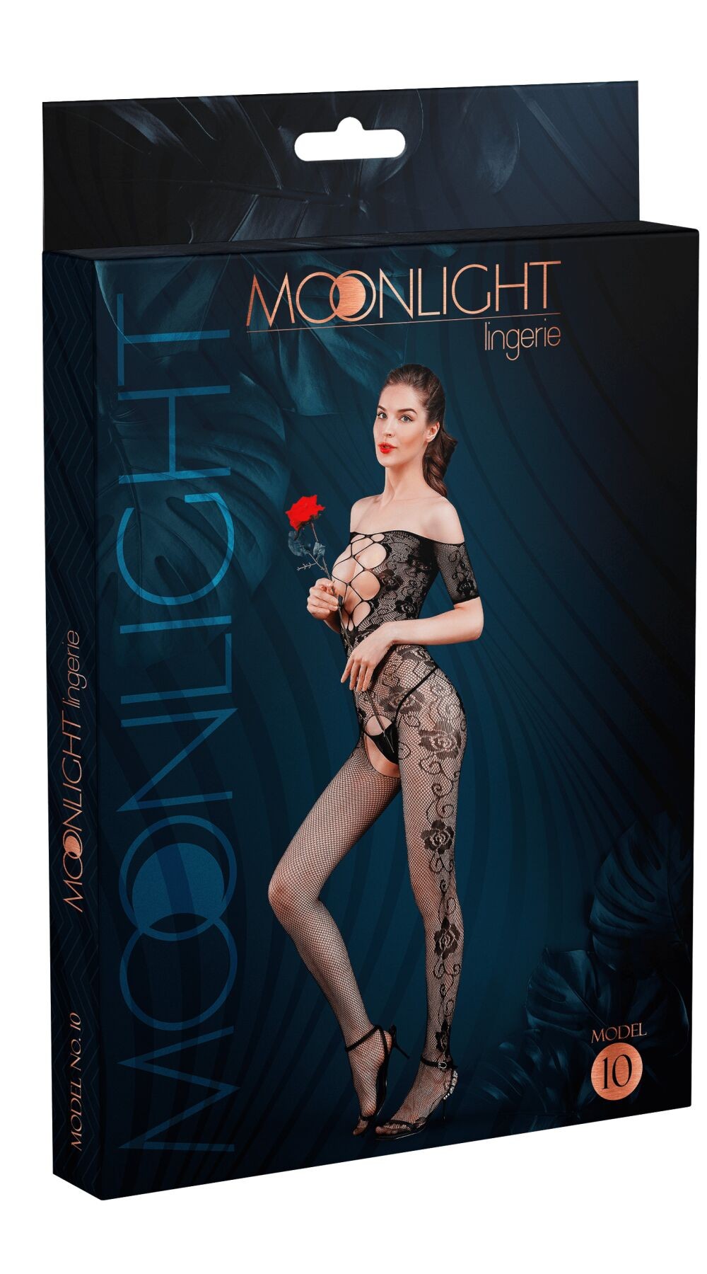 Ажурный бодистокинг с разрезом Model 10 black