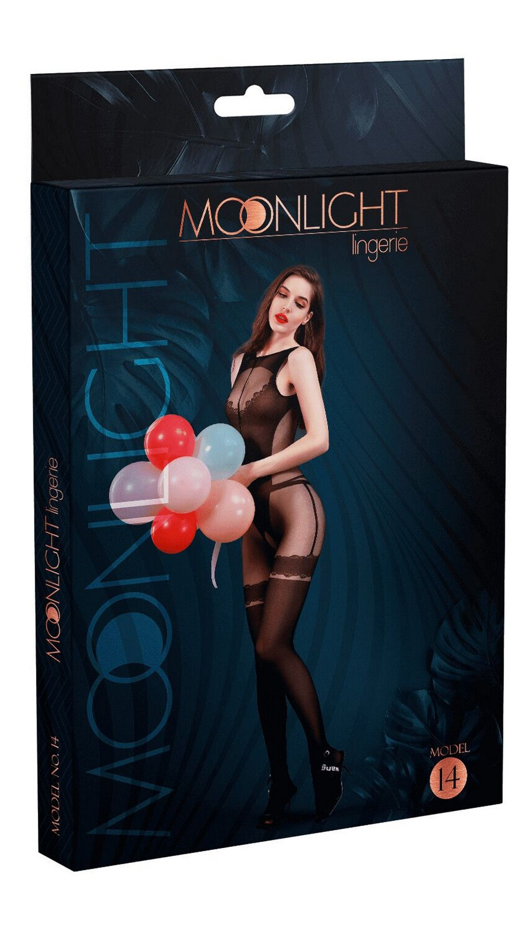 Ажурный бодистокинг с разрезом Model 14 black