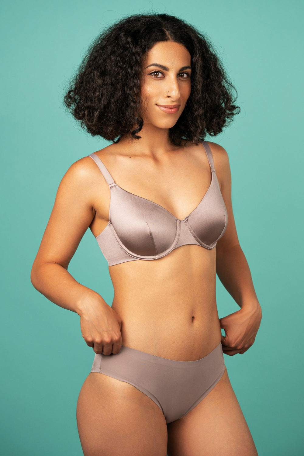 Бесшовные трусики брифы SLZ24202203 gray purple