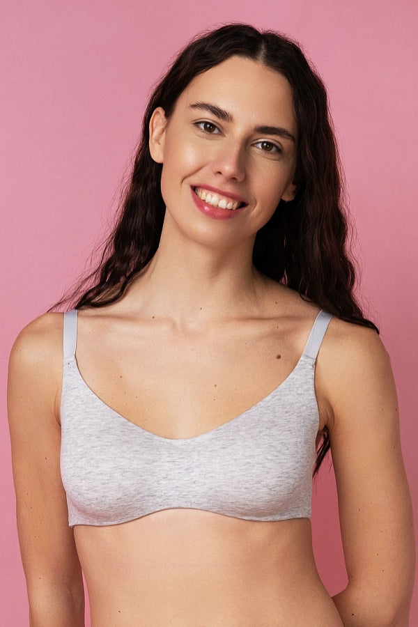 Хлопковый бра-топ SLZ24501081 gray melange