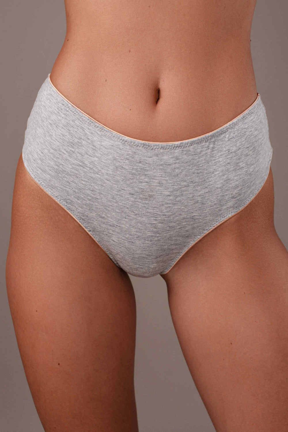 Хлопковые трусики стринг SLZ25402104 (2 шт.) gray melange/caramel