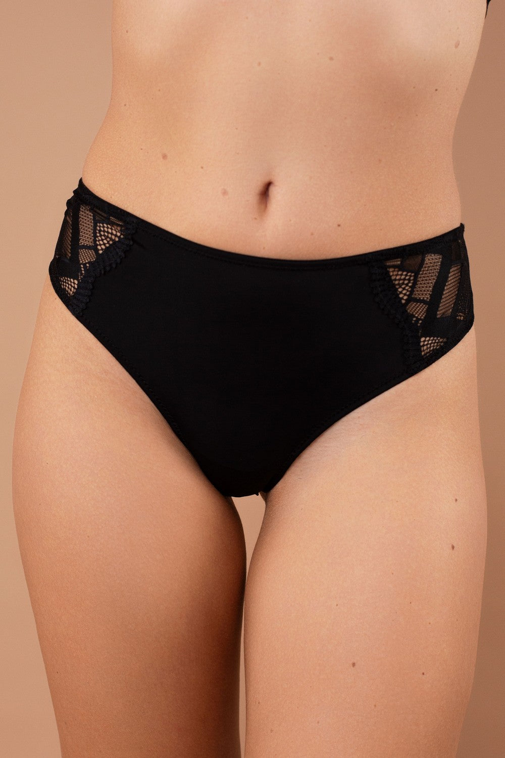 Трусики бразилиана из микросетки SLZ25902003 black