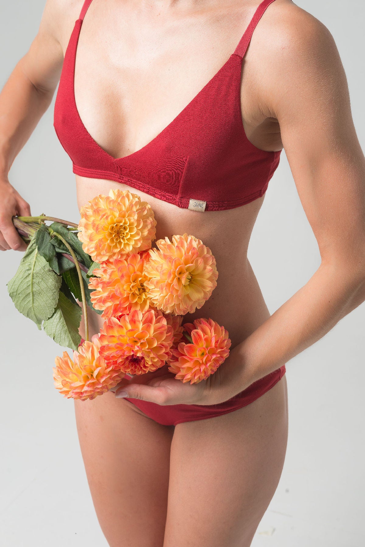 Бралет из органического хлопка bralet.02 dark red