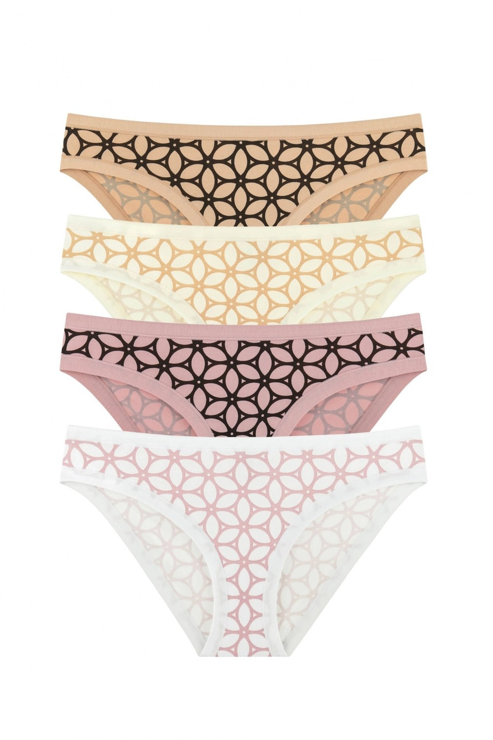 Трусики бразилиана 200-30 (4 шт.) white/champagne/beige/marshmallow