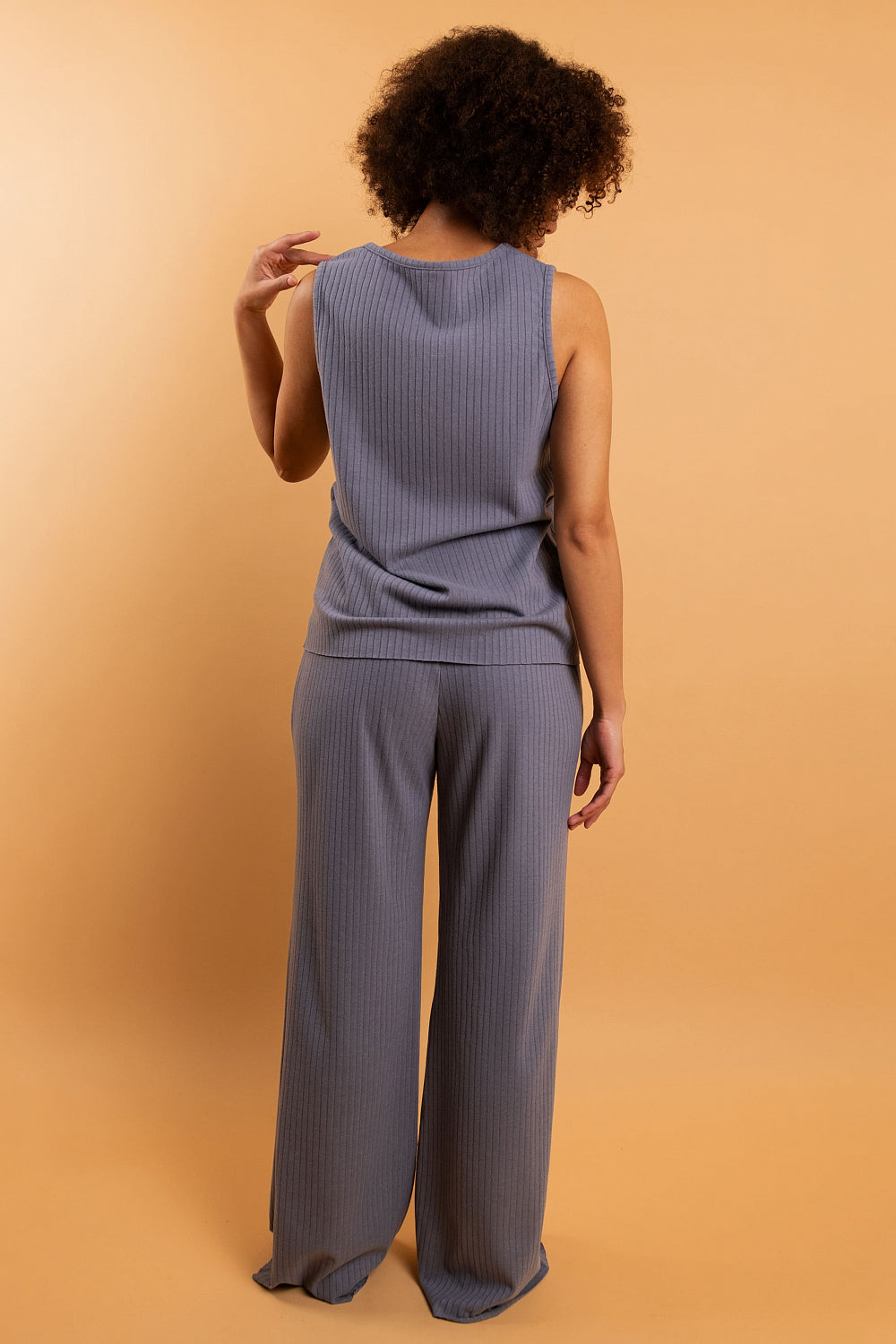 Трикотажные брюки в рубчик HOM2217010 gray