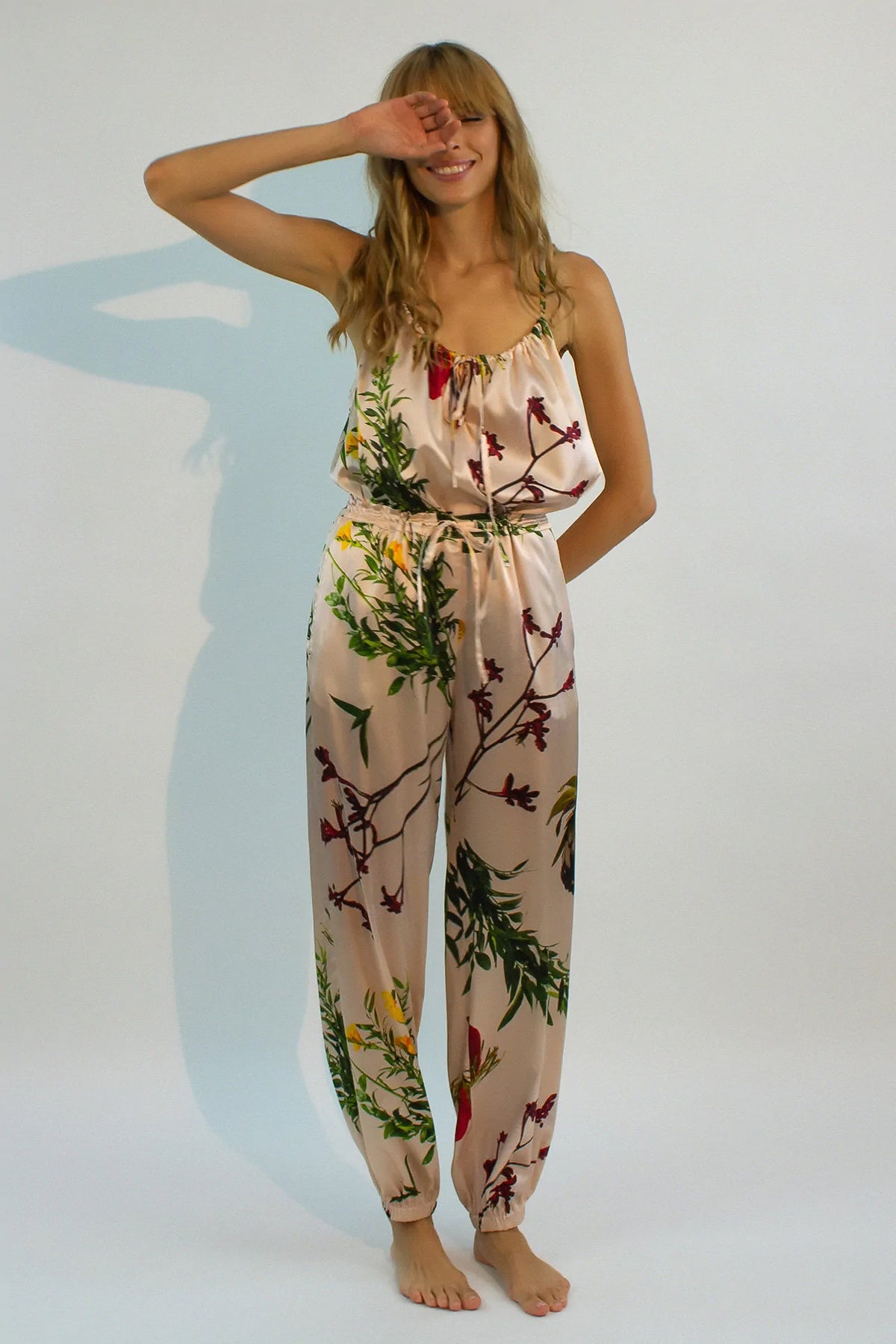 Шелковые брюки 211404-06 Flying Flower rose rice