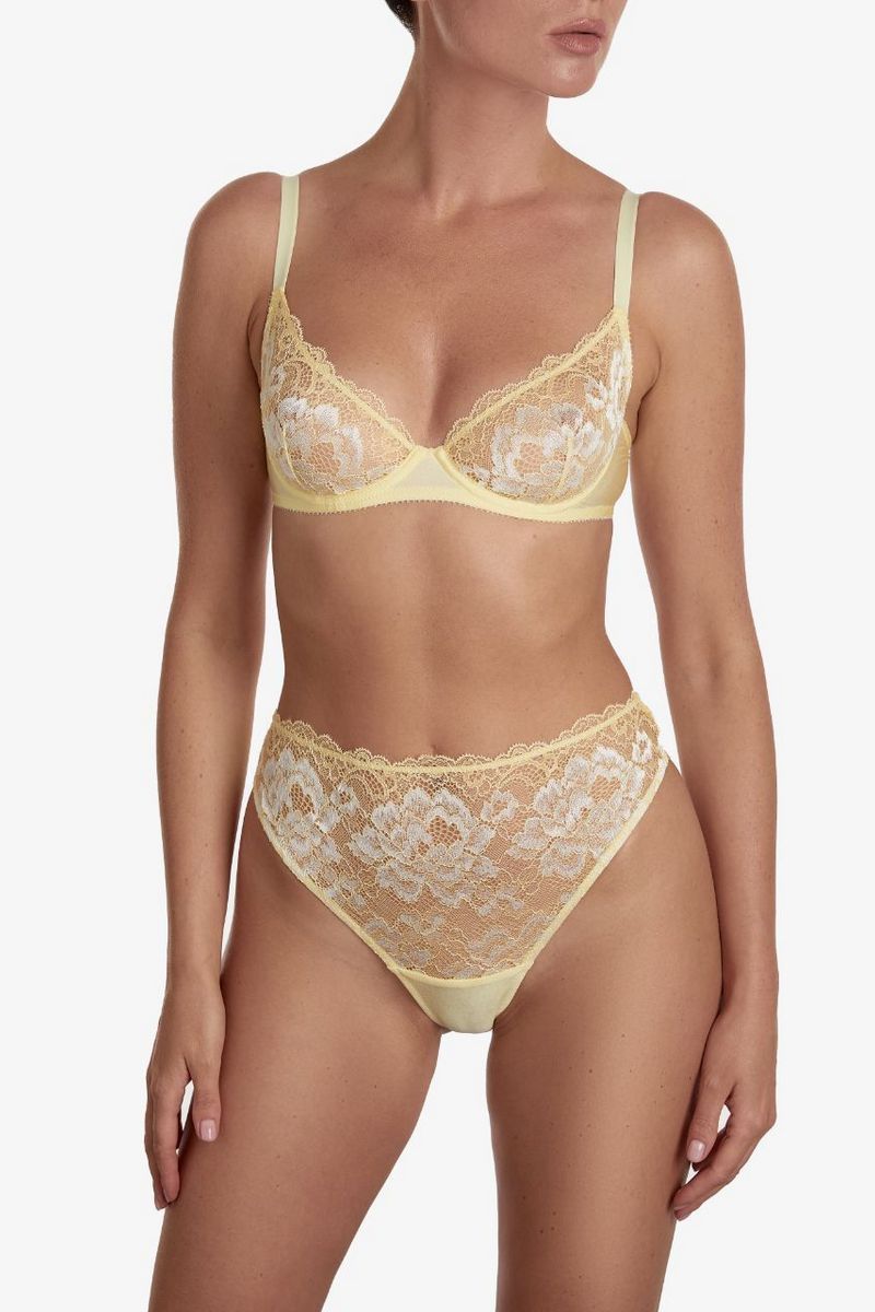 Мягкий кружевной бюстгальтер Монпасье БМ6 lemon
