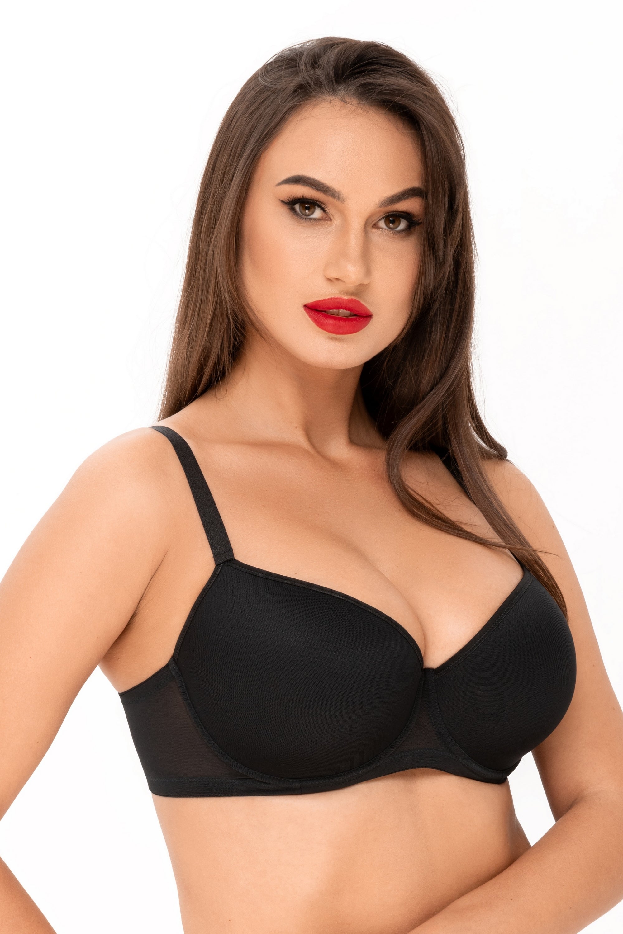 Гладкий бюстгальтер балконет 5183 Monica black
