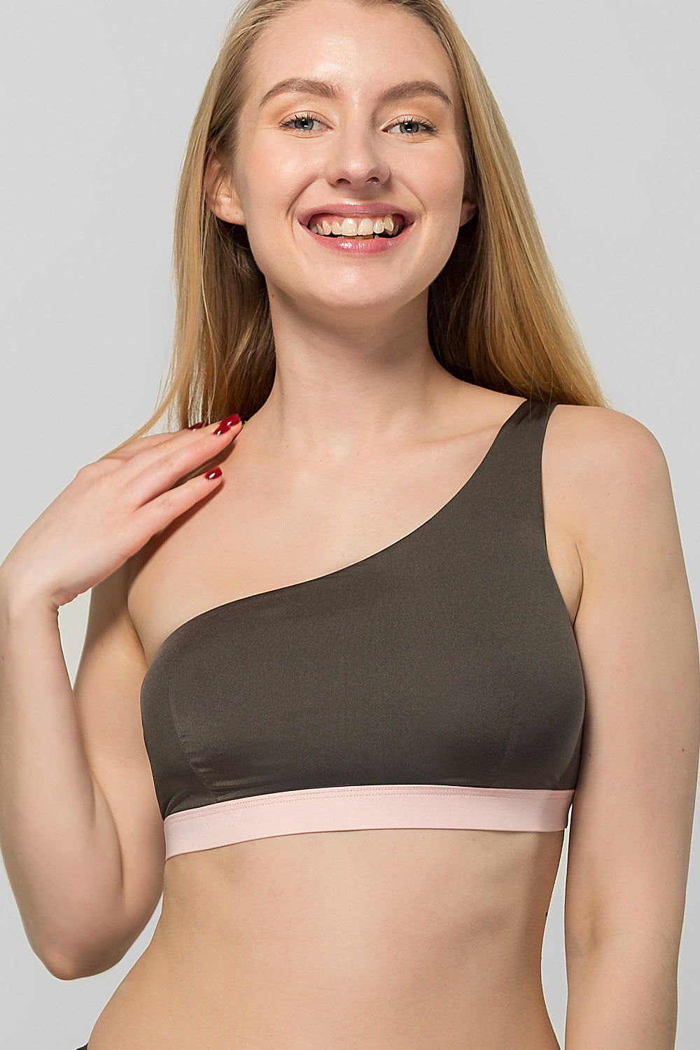 Купальный бюстгальтер на одно плечо SO205488 olive