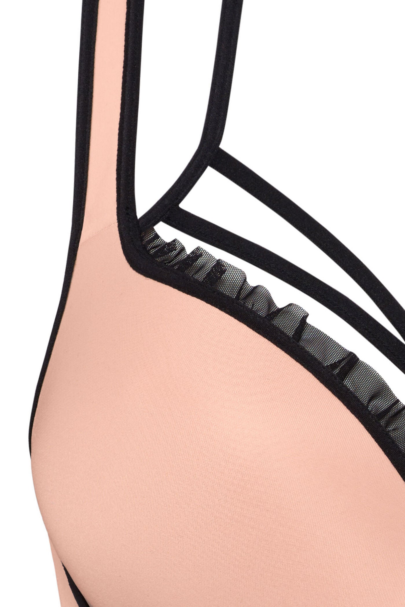 Бюстгальтер пуш-ап с рюшами 19561 black/pale peach