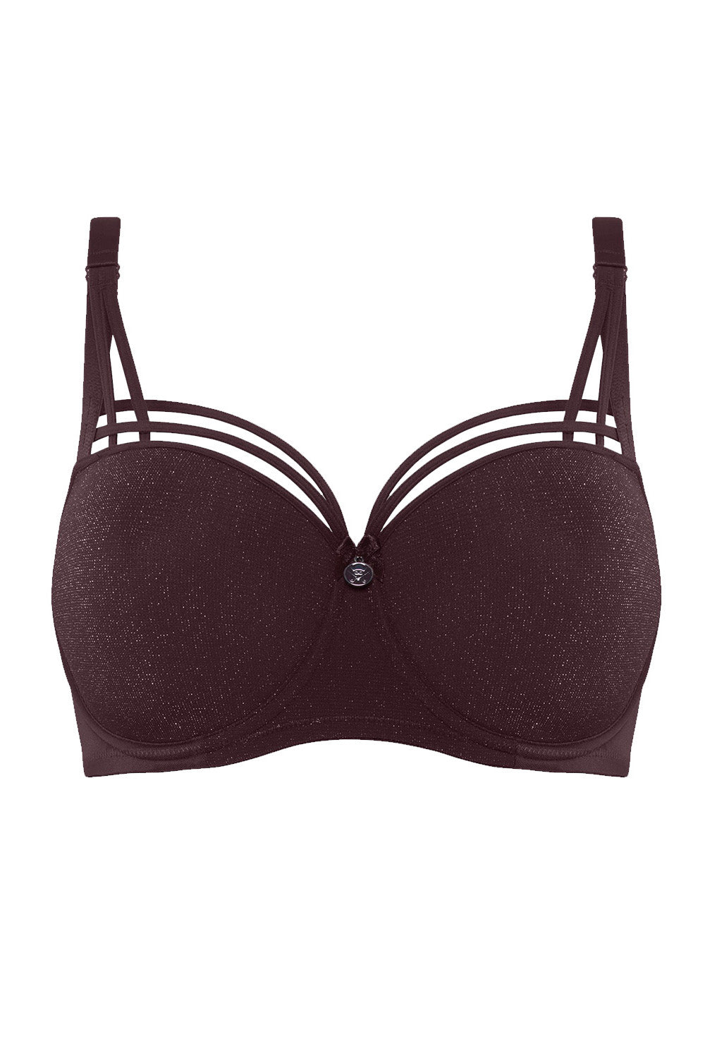 Бюстгальтер балконет с люрексом 355301 aubergine/silver lure