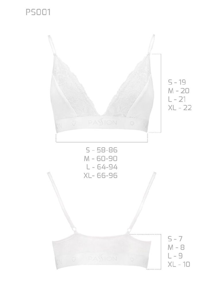 Хлопковый бралет с кружевом PS001 white