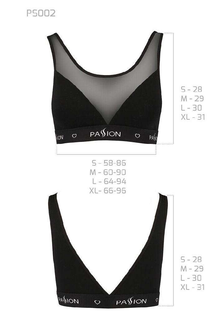 Бра-топ с прозрачной вставкой PS002 black