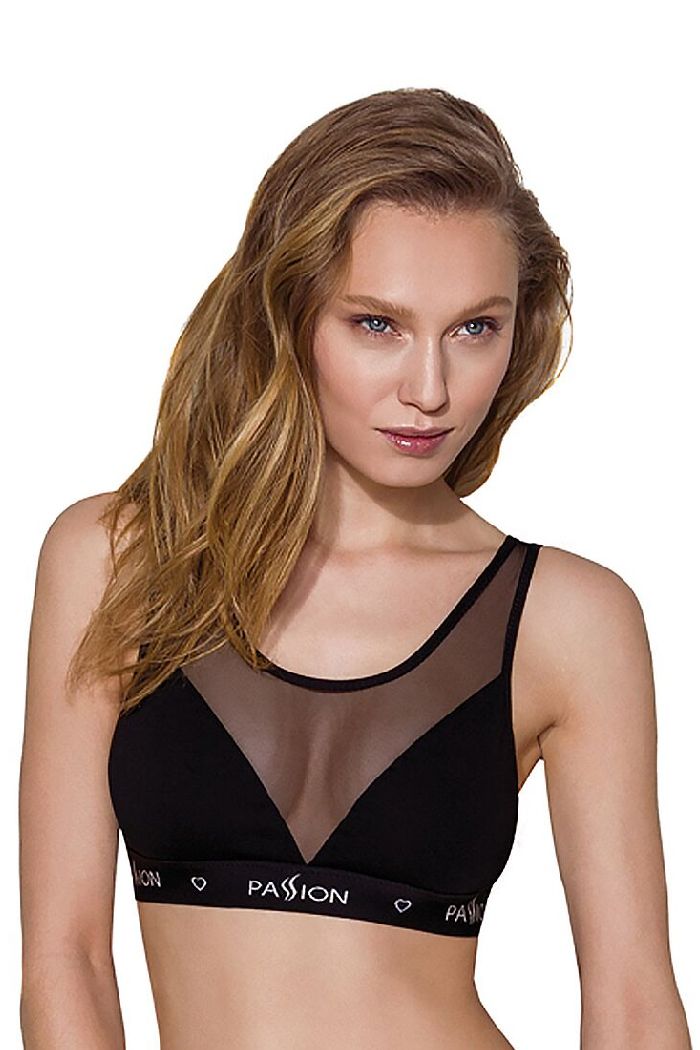 Бра-топ с прозрачной вставкой PS002 black
