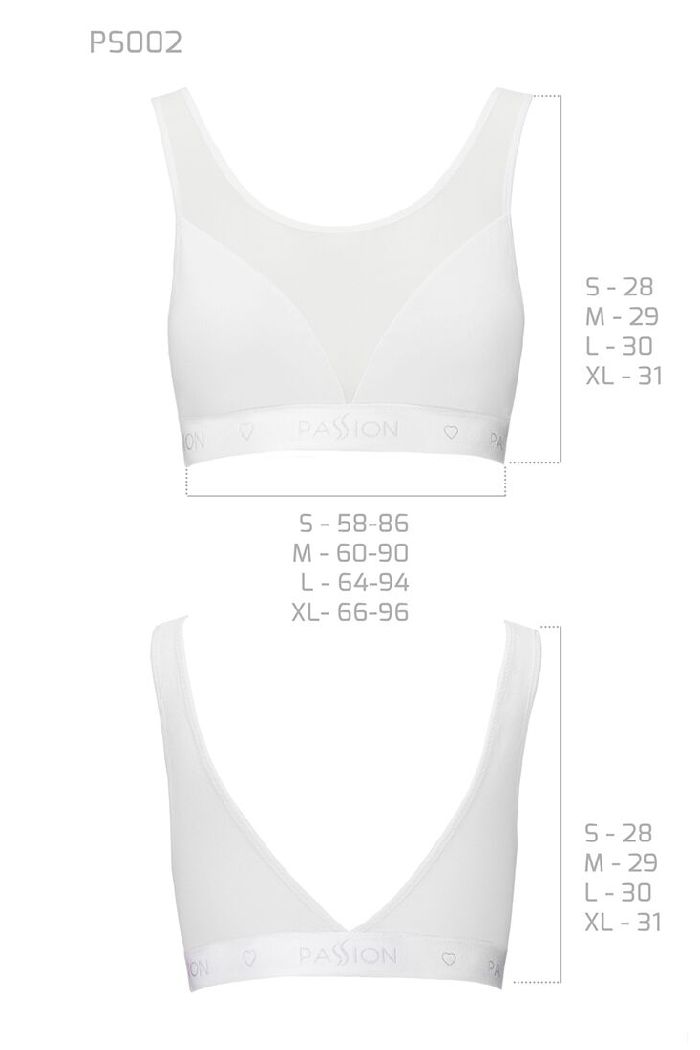 Бра-топ с прозрачной вставкой PS002 white