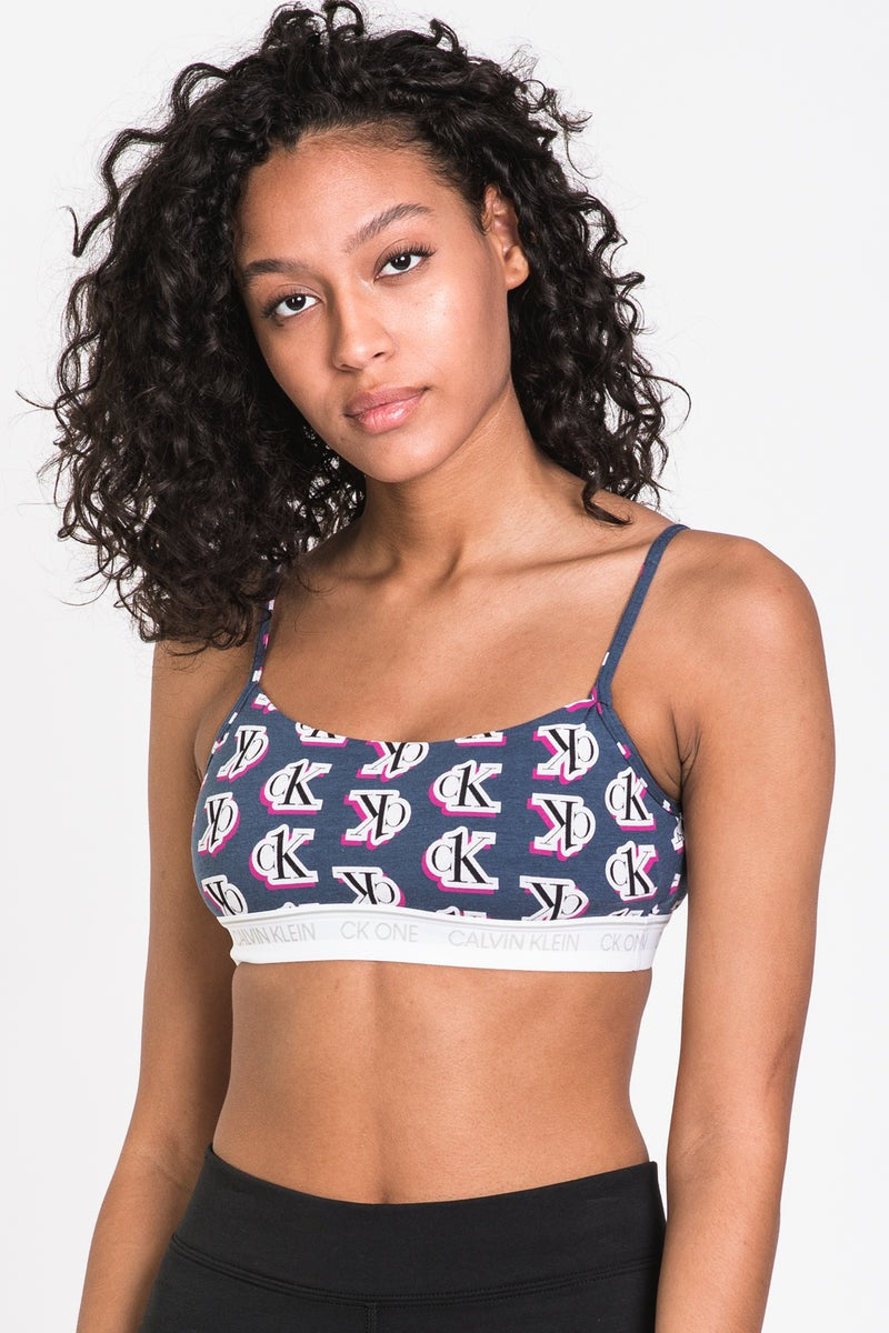 Хлопковый бра-топ с принтом 589908675 blue