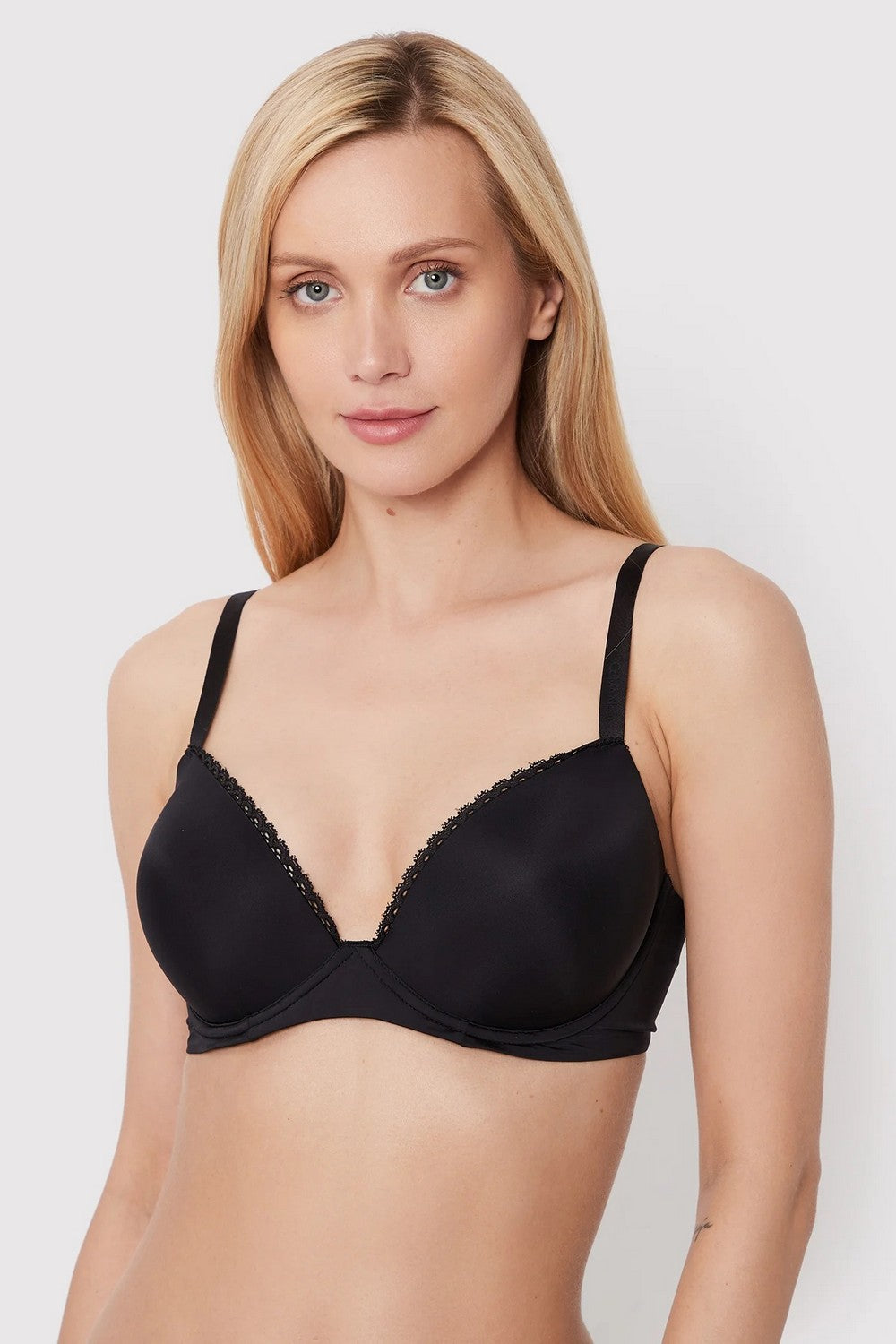 Гладкий бюстгальтер на косточках 764554337 black