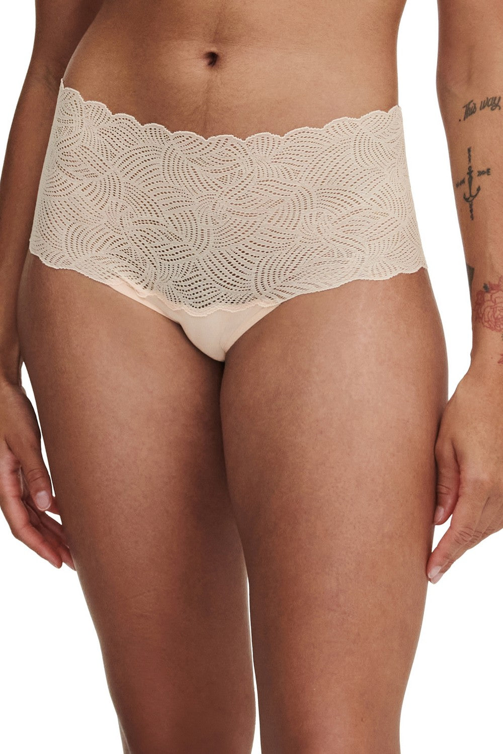 Трусики слип с кружевом 11G8 Soft stretch beige dore