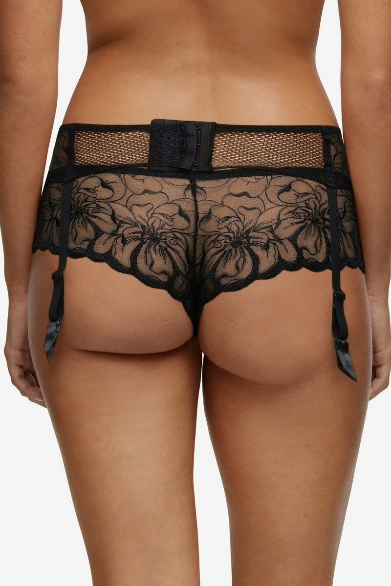 Пояс для чулок с вышивкой 12M7 Fleurs black