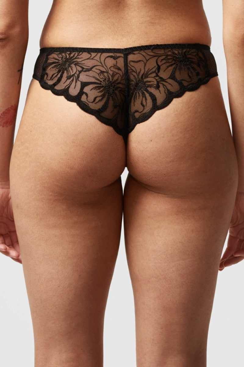 Трусики стринг из кружева 12M9 Fleurs black