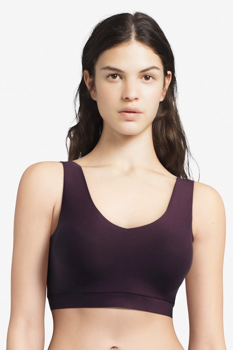 Бесшовный бра-топ 16A1 Soft stretch aubergine